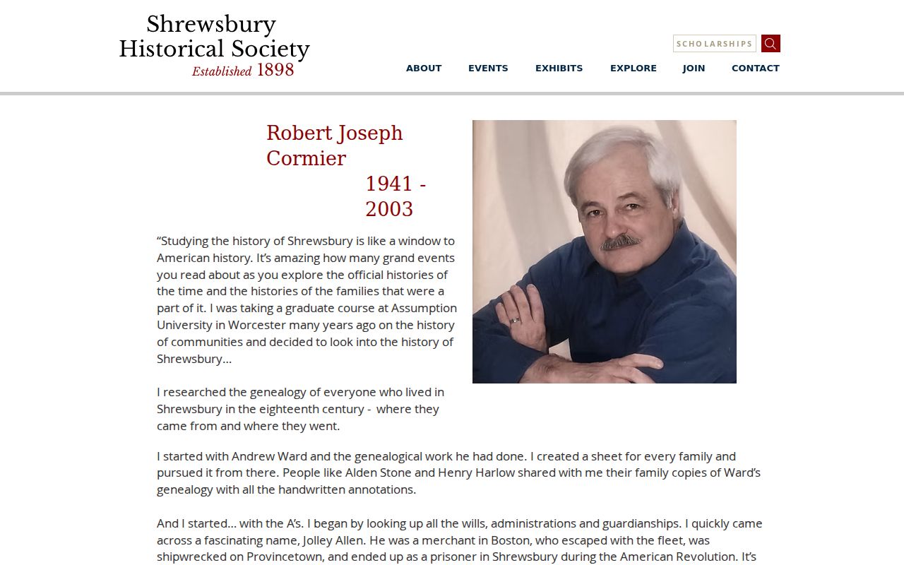 Shrewsbury city directory Cormier binders for family research